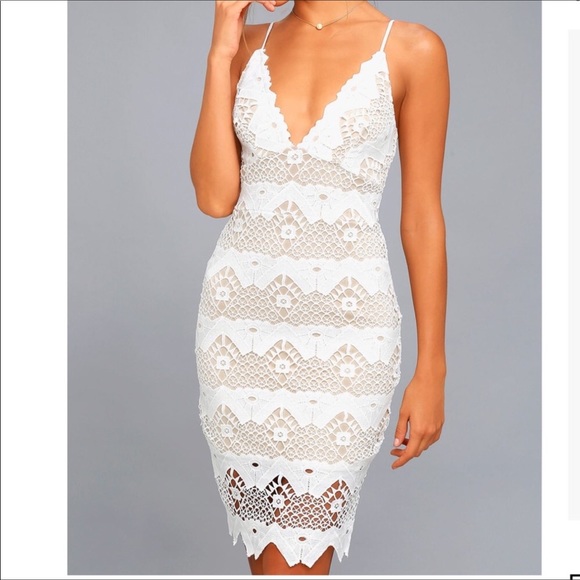 Lulus Dresses & Skirts - Lulu’s white lace mini dress NWT